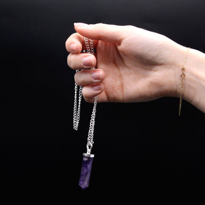 Gemstone Classic Point Pendant - Black Agate